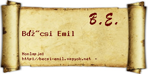 Bécsi Emil névjegykártya