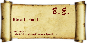 Bécsi Emil névjegykártya